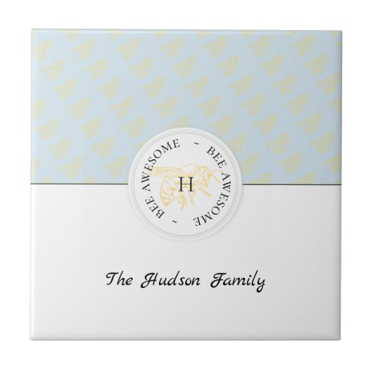 Bienenstück Phantastisch Golden Bee Personalisiert Fliese (Vorderseite)