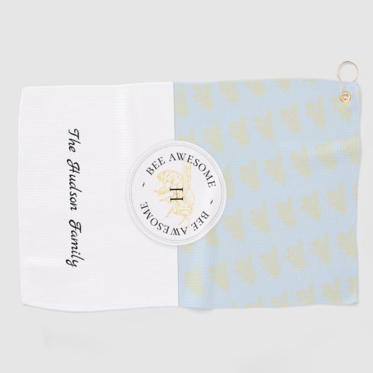 Bienenstück Phantastisch Golden Bee Personalisiert Golfhandtuch (Horizontal)