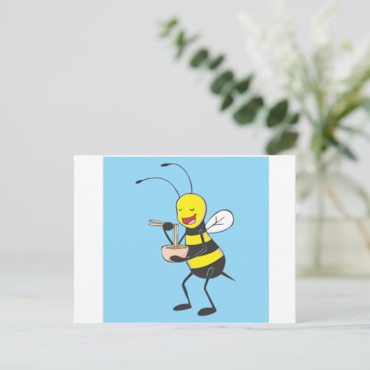 Bienenstück-Shirt | Shirt zum Essen von Bienenadel Postkarte (Stehend Vorderseite)