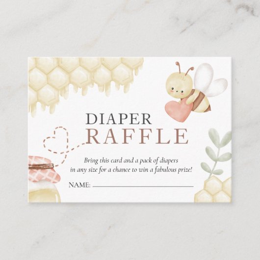 Bienenstudierkarte für Windeln Begleitkarte (Vorderseite)