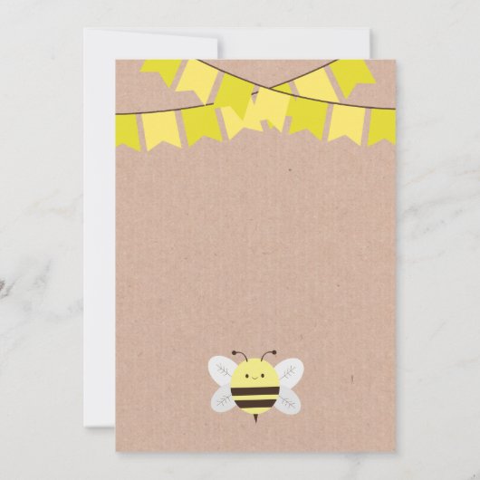 Bienenstudio-Einladung oder Party zur Aufdeckung d Einladung (Rückseite)