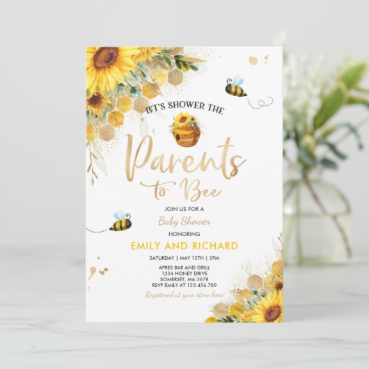 Bienenstudio-Geschlecht: neutrale Eltern, um zu se Einladung (Stehend Vorderseite)