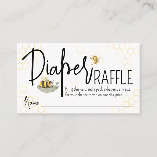 Bienenstudio oder Girl Sweet Diaper Raffle Begleitkarte (Vorderseite)
