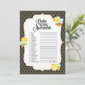 Bienenstudio Word Scramble Game Einladung (Stehend Vorderseite)