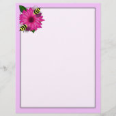 Bienenstufe am Mittag auf rosa Blume (Vorderseite)