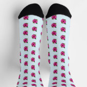 Bienenstufe am Mittag auf rosa Blume Socken (Oben)