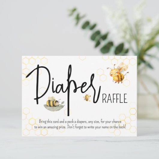 Bienenstuhlgeschlecht - Neutrale Sweet Diaper Raff Begleitkarte (Stehend Vorderseite)