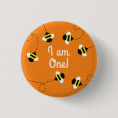 Bienentag 1. Geburtstag Button Button (Vorderseite)