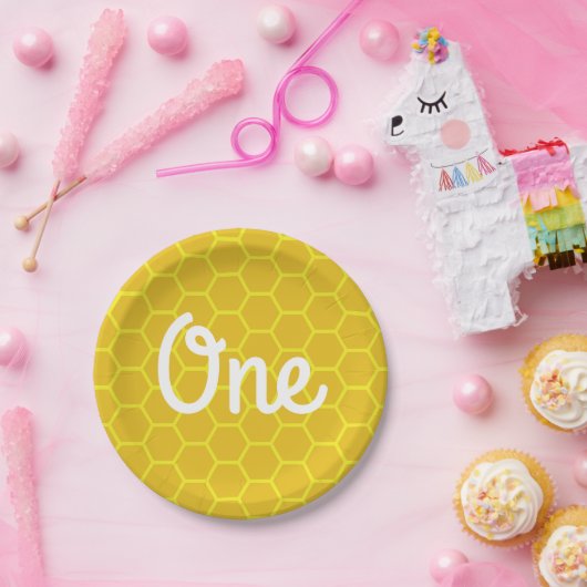 Bienentag 1. Geburtstag Teller (Party)