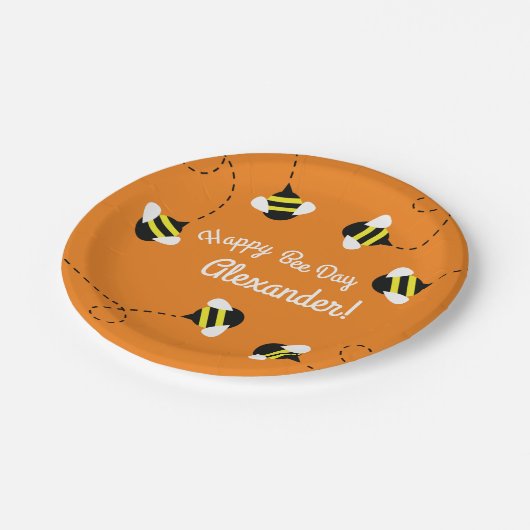 Bienentag 1. Geburtstag Teller (Schrägansicht)