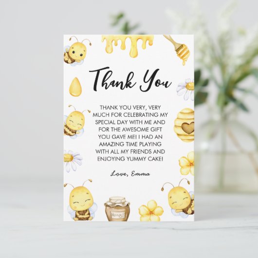 Bienentag Dankeskarte (Stehend Vorderseite)