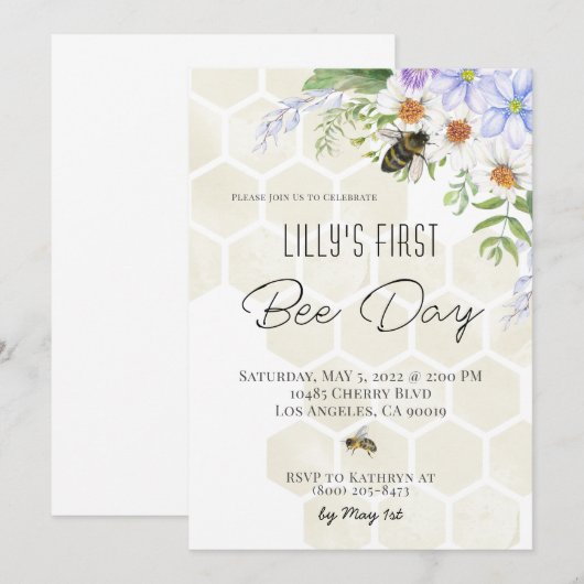 Bienentag - Einladung (Vorne/Hinten)