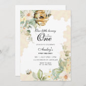 Bienentag, Erster Geburtstag Thema Biene, 1. Biene Einladung (Vorne/Hinten)