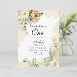 Bienentag, Erster Geburtstag Thema Biene, 1. Biene Einladung