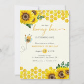 Bienentag Geburtstag Baby Girl Einladung (Vorderseite)