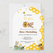 Bienentag Gelbe Biene erste Geburtstagsparty Einladung (Vorderseite)