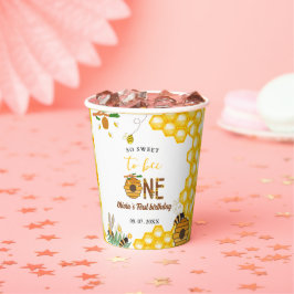 Bienentag Gelbe Biene erste Geburtstagsparty Pappbecher