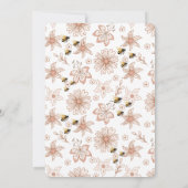 Bienentag Honeybee Pink Floral 1. Geburtstag Einladung (Rückseite)