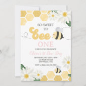 Bienentag Hummel 1. Geburtstag Daisy Einladung (Vorderseite)