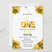 Bienentag, Thema des ersten Geburtstags, so süß zu Einladung (Vorderseite)