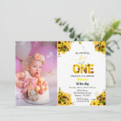 Bienentag, Thema des ersten Geburtstags, so süß zu Einladung (Stehend Vorderseite)