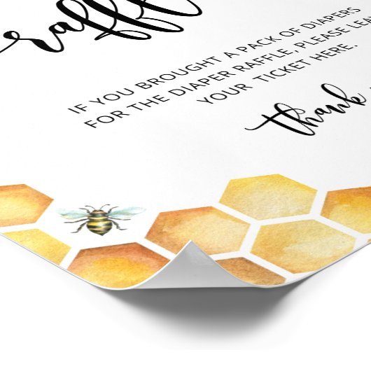 Bienentaucher-Baby-Duschzeichen Poster (Ecke)