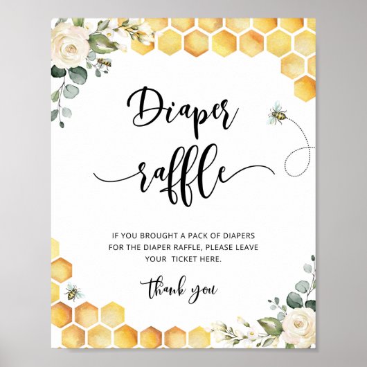 Bienentaucher-Baby-Duschzeichen Poster (Vorne)