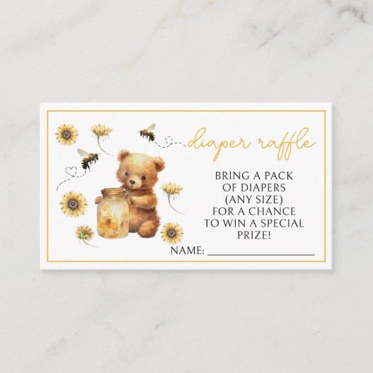 Bienenteeddy Bär Babydusche Windelraffinerie Begleitkarte (Vorderseite)