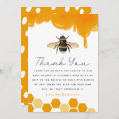 Bienenthema Babydusche Geschlecht neutral Dankeskarte (Vorne/Hinten)