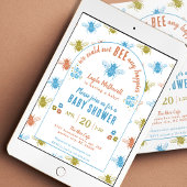 Bienenthema Briefmarke Pattern Baby Dusche Einladung