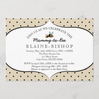 Bienenthema - Einladung zur Baby Dusche - Mami to 