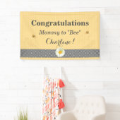 Bienenthema Honeycomb Gold & Gray Polka Dot Banner (Insitu)