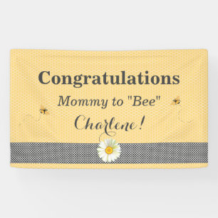 Bienenthema Honeycomb Gold & Gray Polka Dot Banner