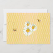 Bienenthema Honeycomb Gold & Gray Polka Dot Einladung (Rückseite)