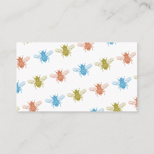 Bienenthema Windeln Raffle Baby Dusche Begleitkarte (Rückseite)