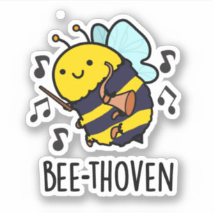 Bienenthoven Funny Music Bee Pun Aufkleber