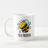 Bienenthoven Funny Music Bee Pun Kaffeetasse (Links)