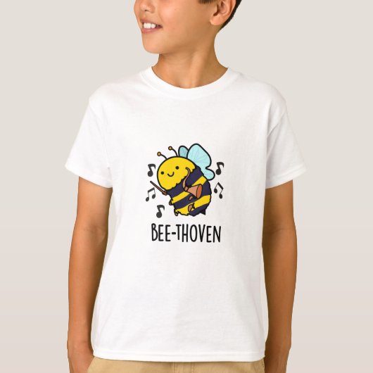 Bienenthoven Funny Music Bee Pun T-Shirt (Vorderseite)