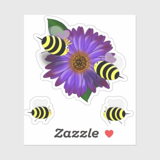 Bienentreffen zur Puprer-Blume Aufkleber (Blatt)