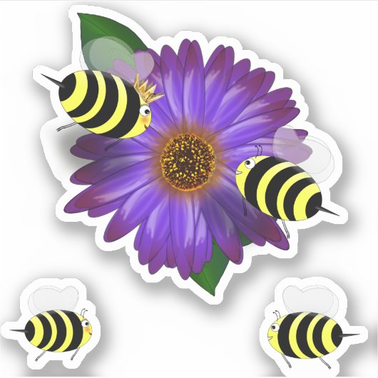 Bienentreffen zur Puprer-Blume Aufkleber (Vorderseite)