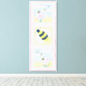 Bienentrio mit Blume Leinwanddruck (Insitu (Holzboden))