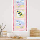 Bienentrio mit Blume Poster (Küche)