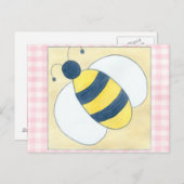 Bienentrio mit Blume Postkarte (Vorne/Hinten)