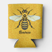 Bienenwabe Personalisiert Name Honeybee Hive Dosenkühler (Vorderseite)