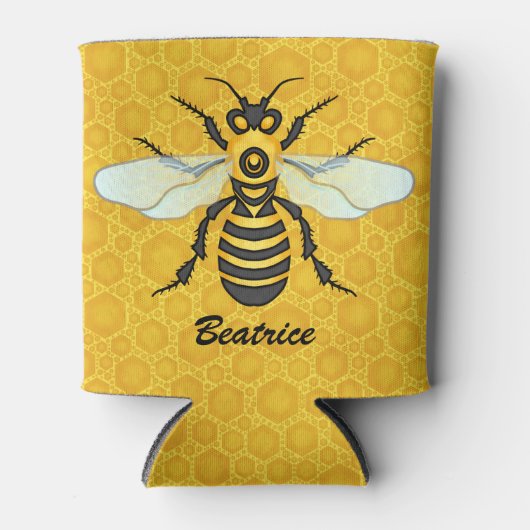 Bienenwabe Personalisiert Name Honeybee Hive Dosenkühler (Vorderseite)