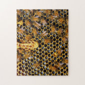 Bienenwabe und Bienen Puzzle (Vertikal)