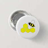 Bienenwaben-Biene Button (Vorne & Hinten)
