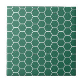 Bienenwaben-Hexagon-Muster Forest Greens Fliese (Vorderseite)