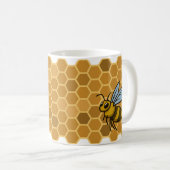 Bienenwaben-Hummel-Bienen Kaffeetasse (VorderseiteRechts)