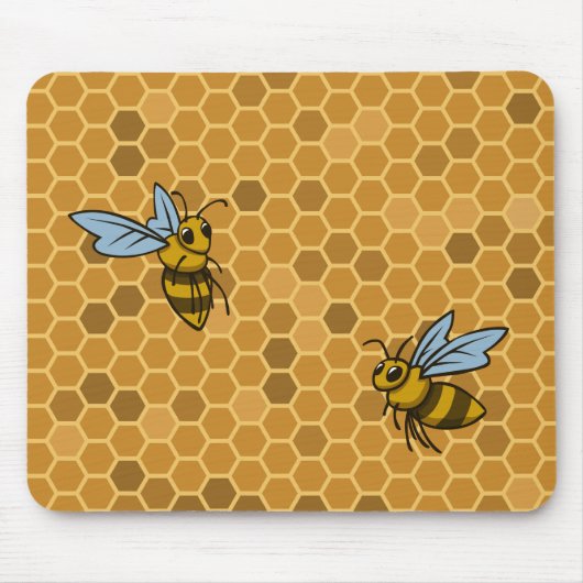 Bienenwaben-Hummel-Bienen Mousepad (Vorne)
